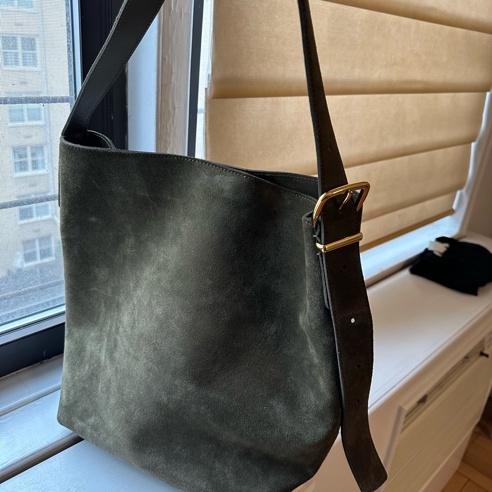 Madewell Olive Suede Bucket Bag